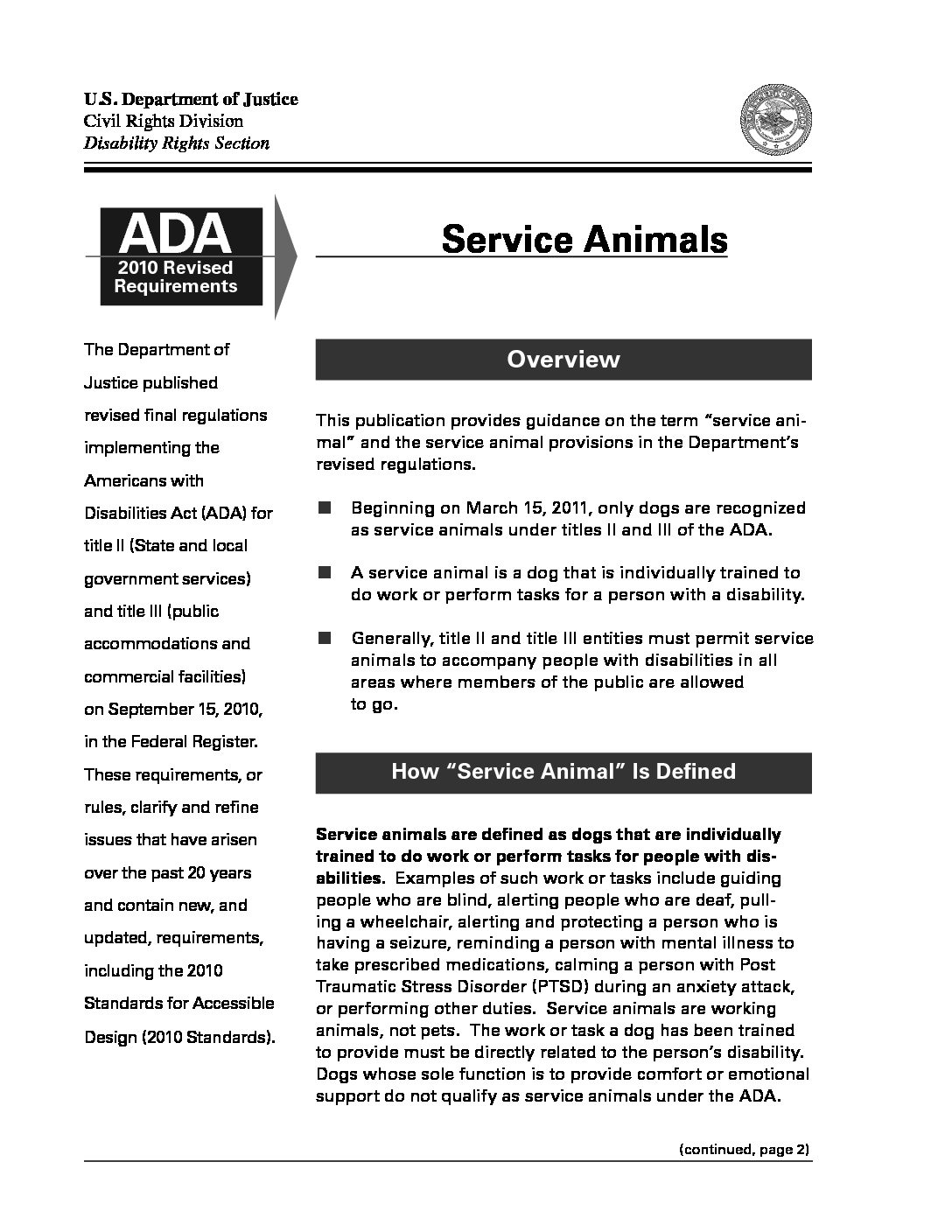 ada service dog requirements 2018